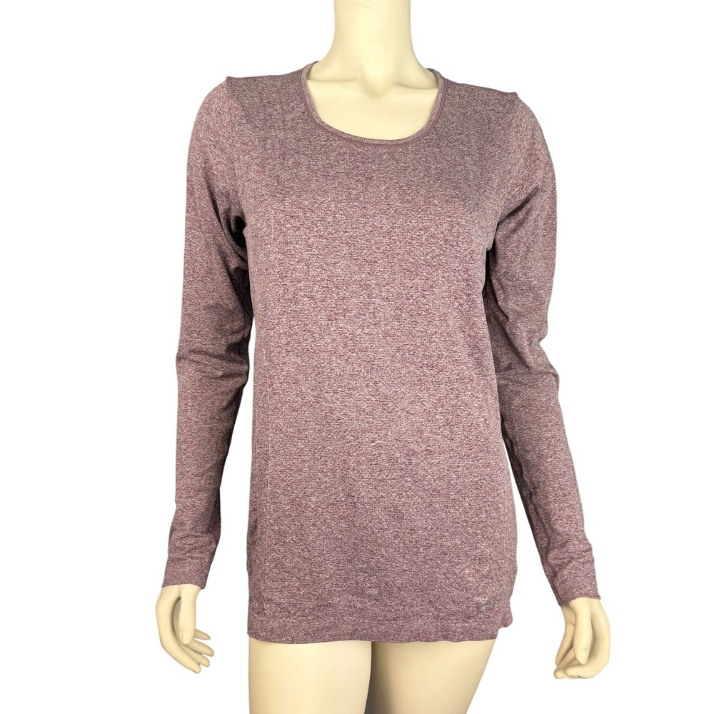 Under Armour Heat Gear Size L Long Sleeve Purple Top Threadborne Athletic Fitted